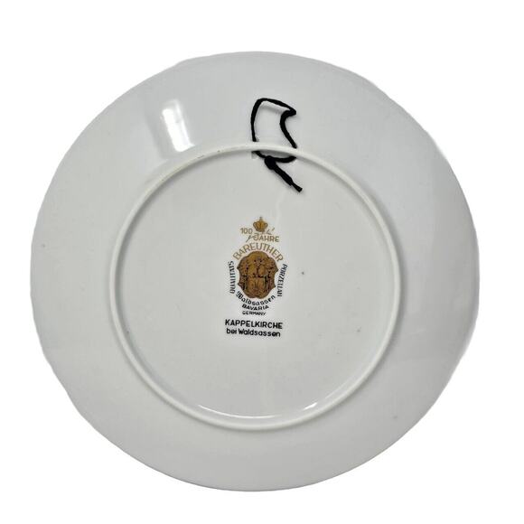 Vintage Bareuther Germany Bavarian China 1968 Christmas Plate Blue "The Chapel"" - Picture 2 of 9